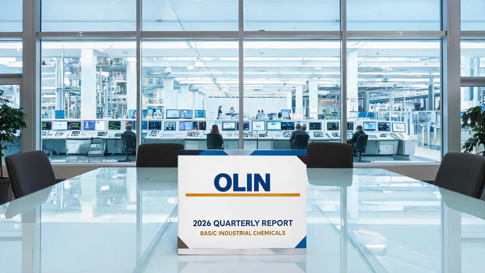 Olin quarterly report cover in corporate office