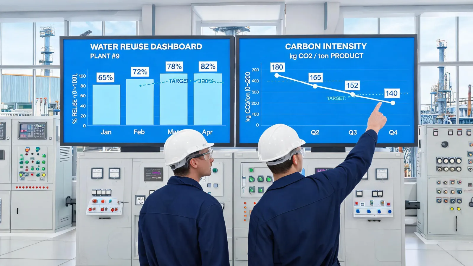Chemical sustainability dashboard in process plant
