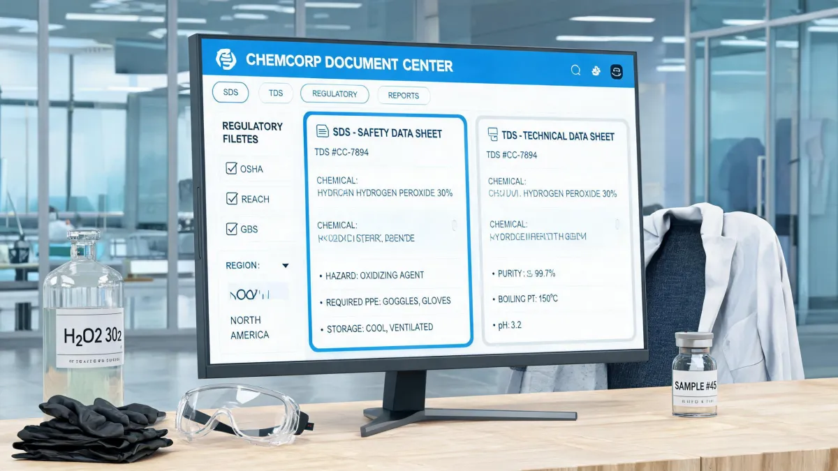 Chemical document center dashboard